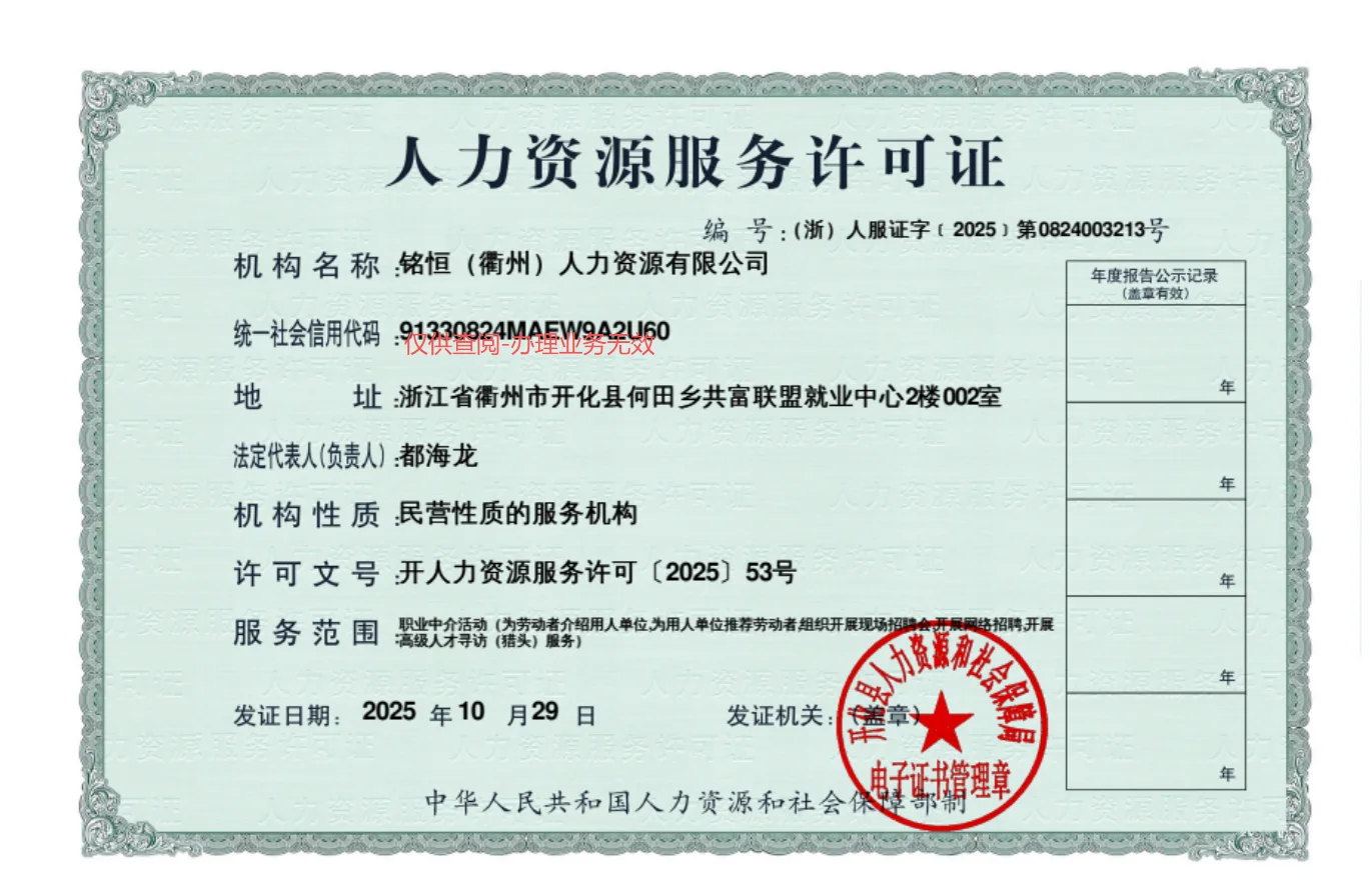 人力资源资质